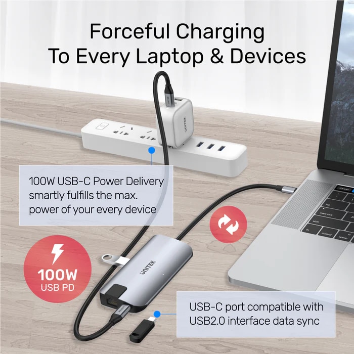 UNITEK D1028A uHUB P5 + 5合1 USB-C 集線器