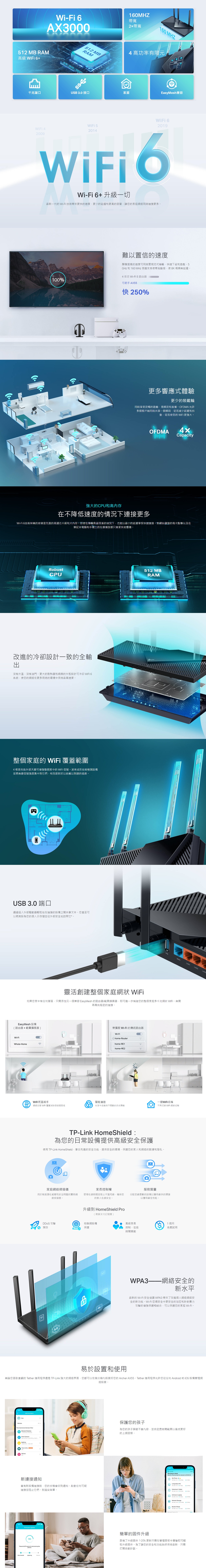 TP-Link Archer AX55 AX3000 Gigabit Wi-Fi 6 路由器