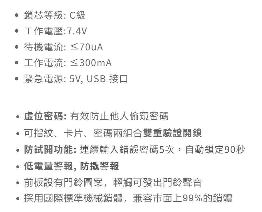 Delta S-A-LF-T01-SS00 電子鎖