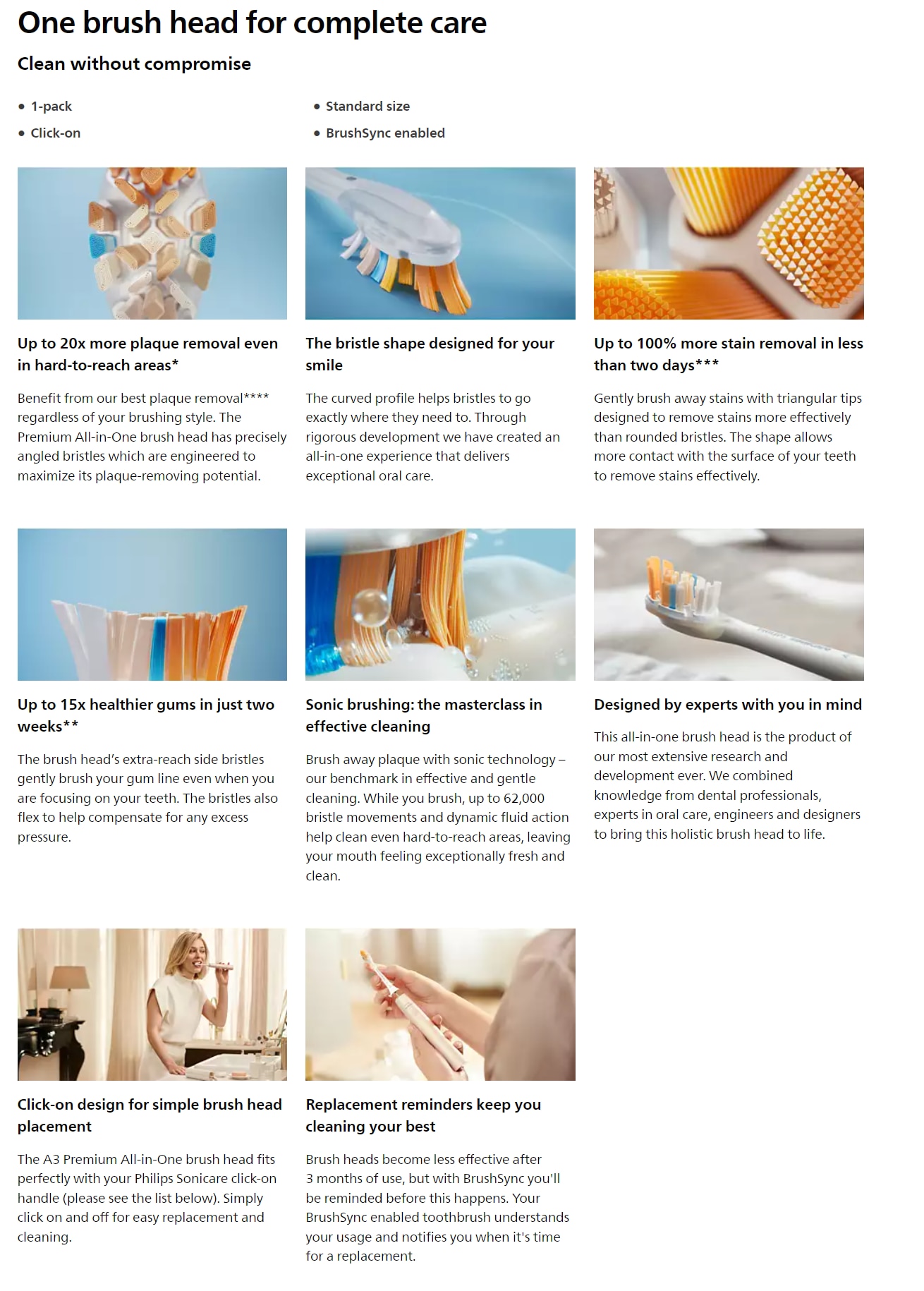 PHILIPS PHILIPS HX9093 A3 Premium All-in-One Multi-functional Toothbrush Head Set