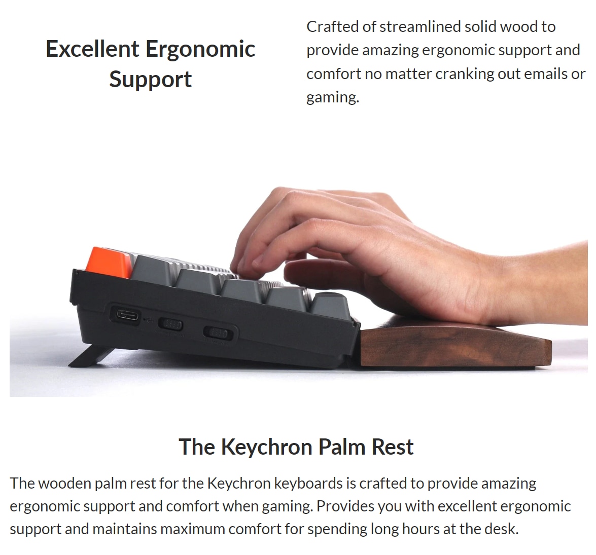 Keychron Wooden Palm Rest for K8 & C1 Keyboard (PR3)