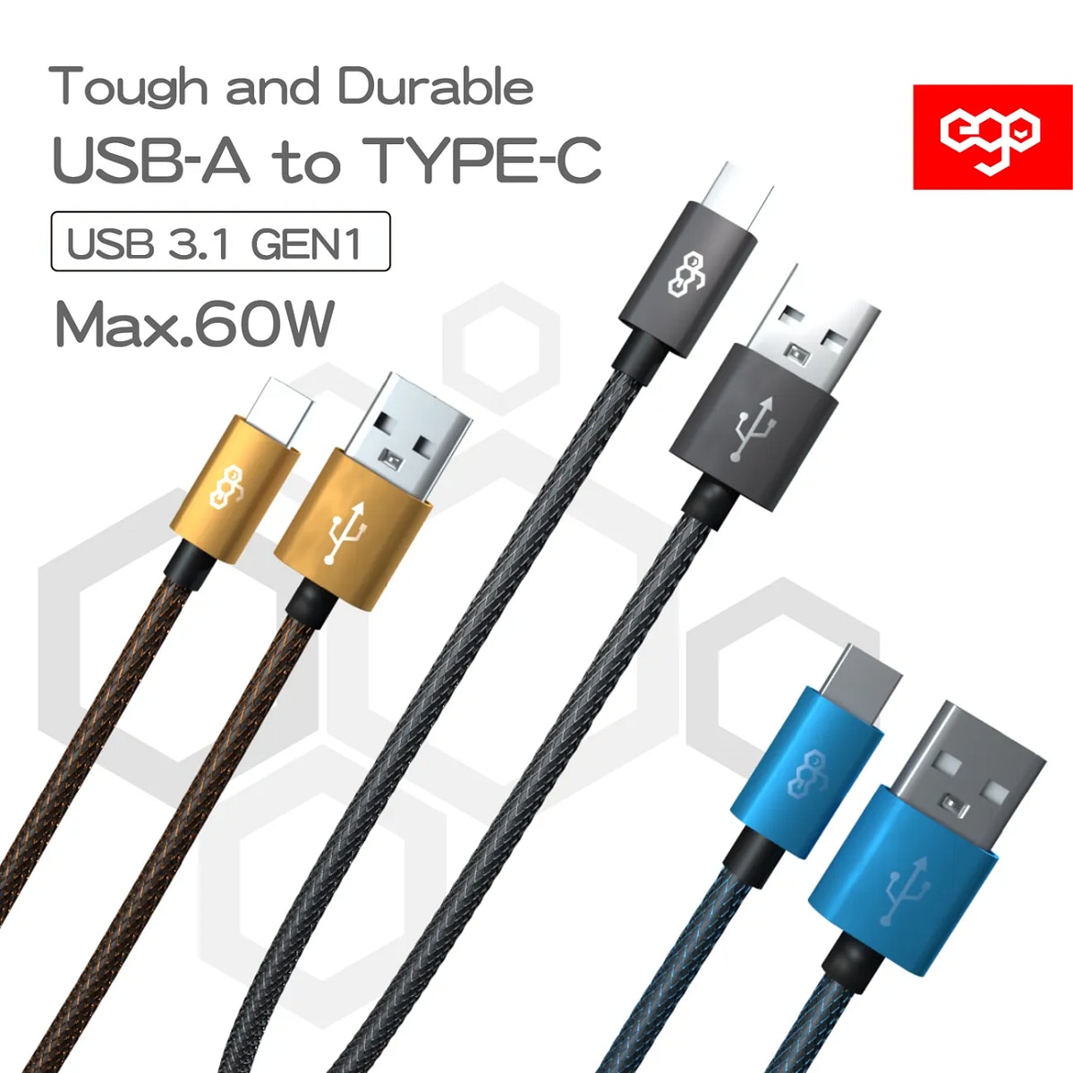 ego TC-1031 1米 USB-A - USB-C 充電線