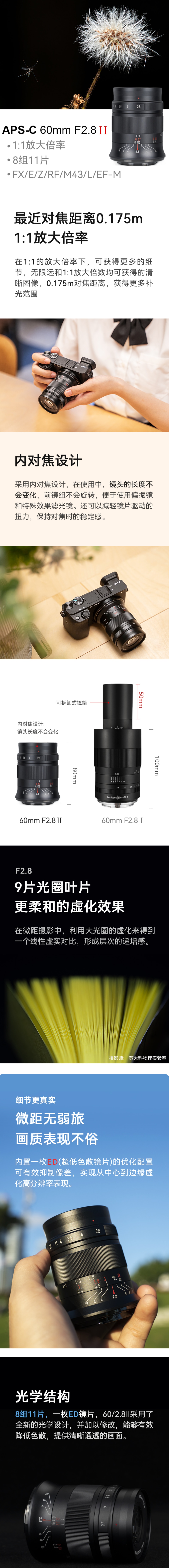 7Artisans 60mm F/2.8 II Prime (E-Mount) Lens