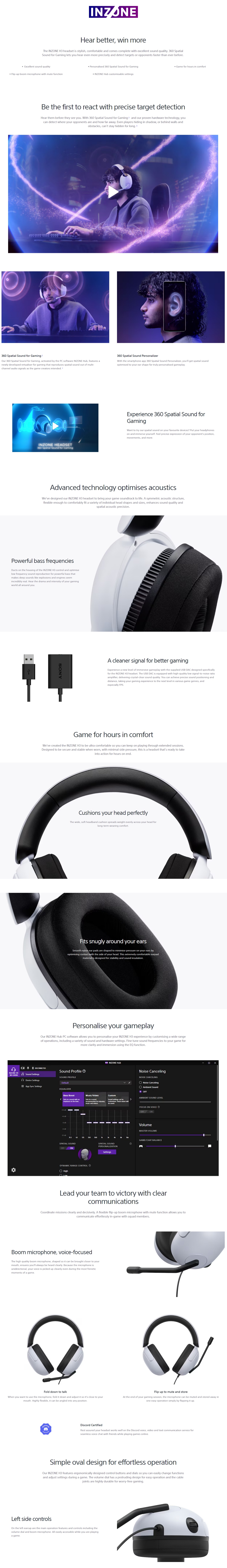 SONY INZONE H3 Wired Gaming Headset