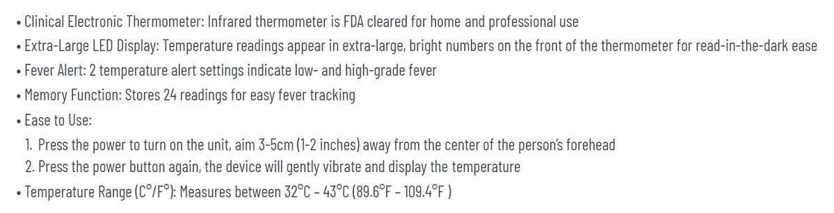 CONAIR Infrared Forehead Thermometer ITH91