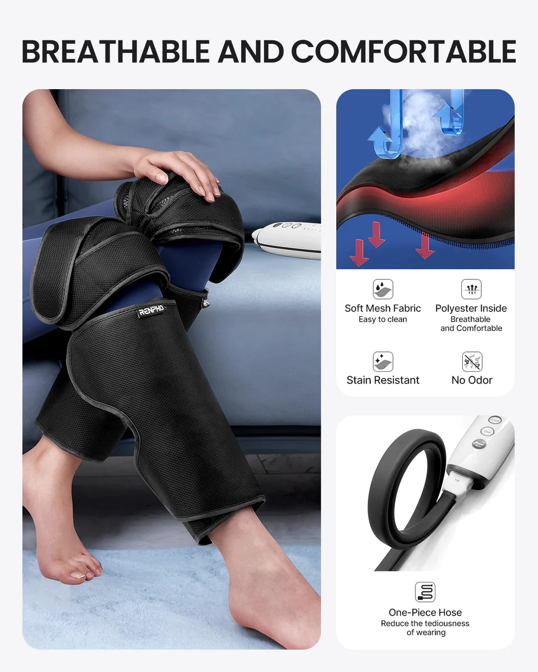 RENPHO Heated Knee & Calf Massager HK-R-F003-BK