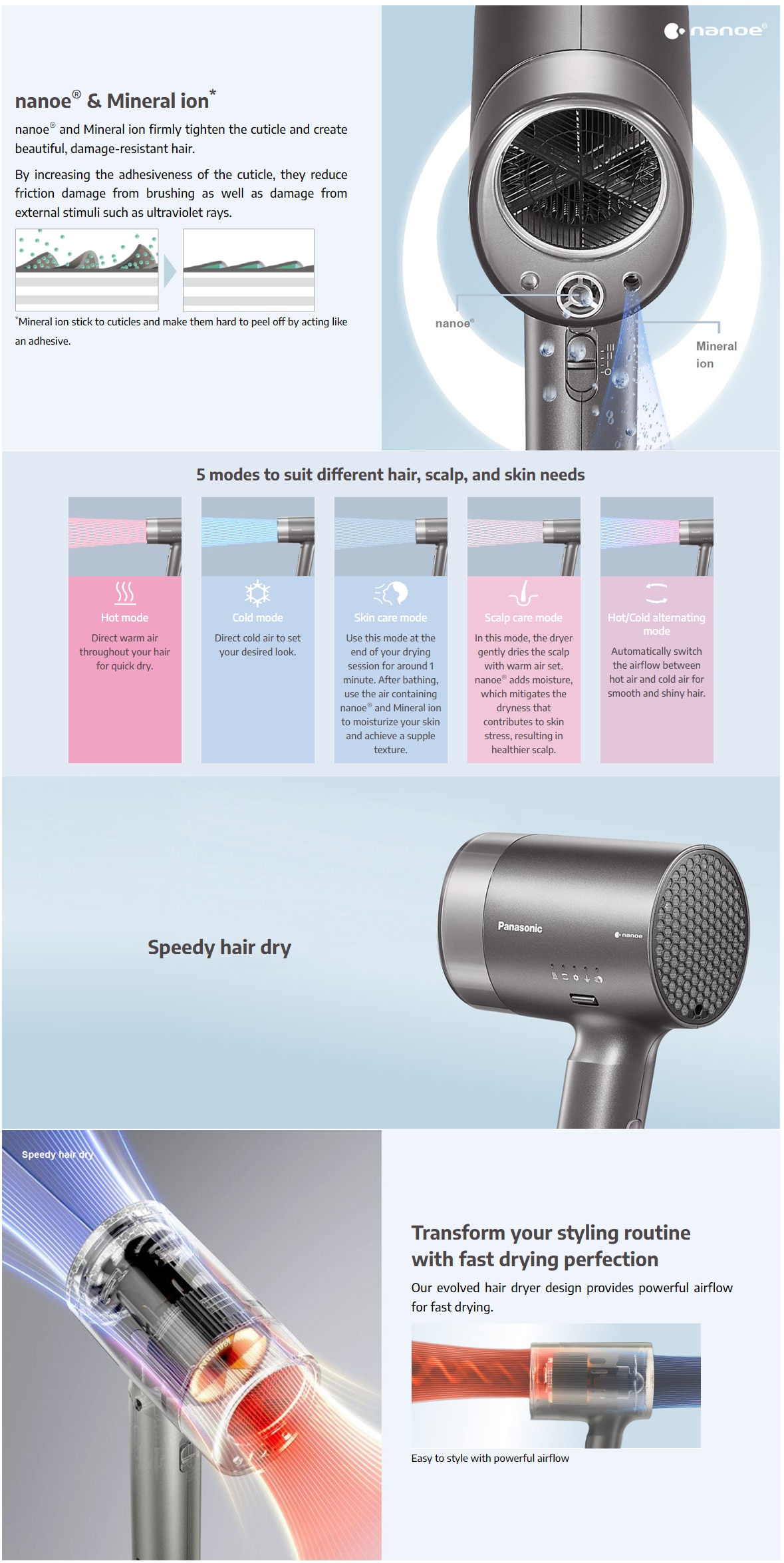 PANASONIC EH-NA9K 1,500W nanoe® Hair Dryer