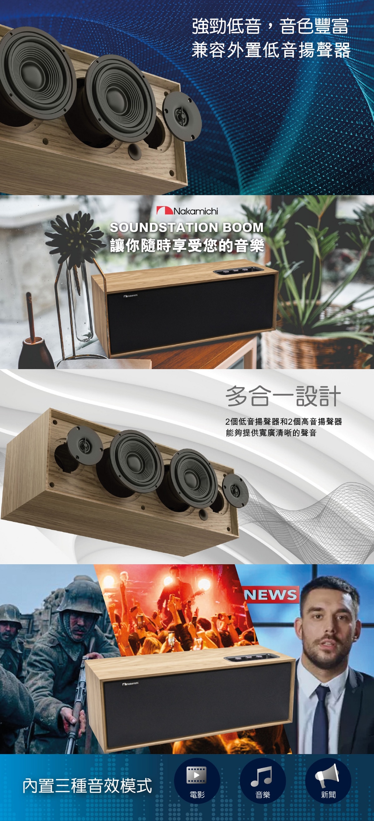 NAKAMICHI 中道 SOUNDSTATION BOOM音箱