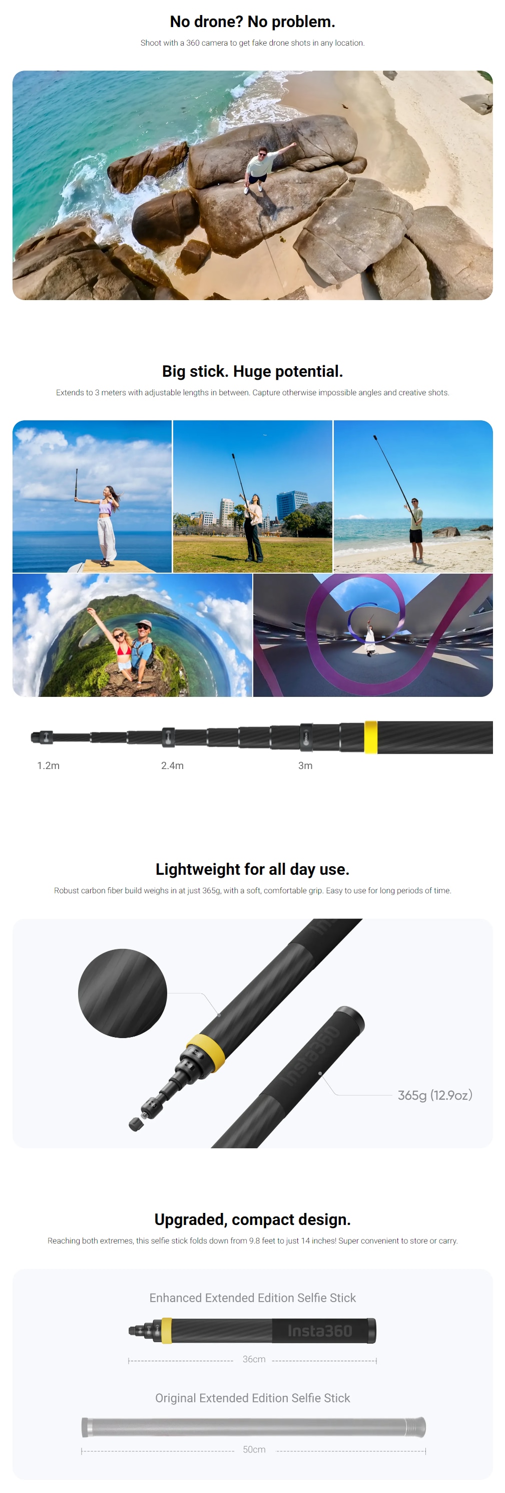 Insta360 Enhanced Extended Edition Selfie Stick