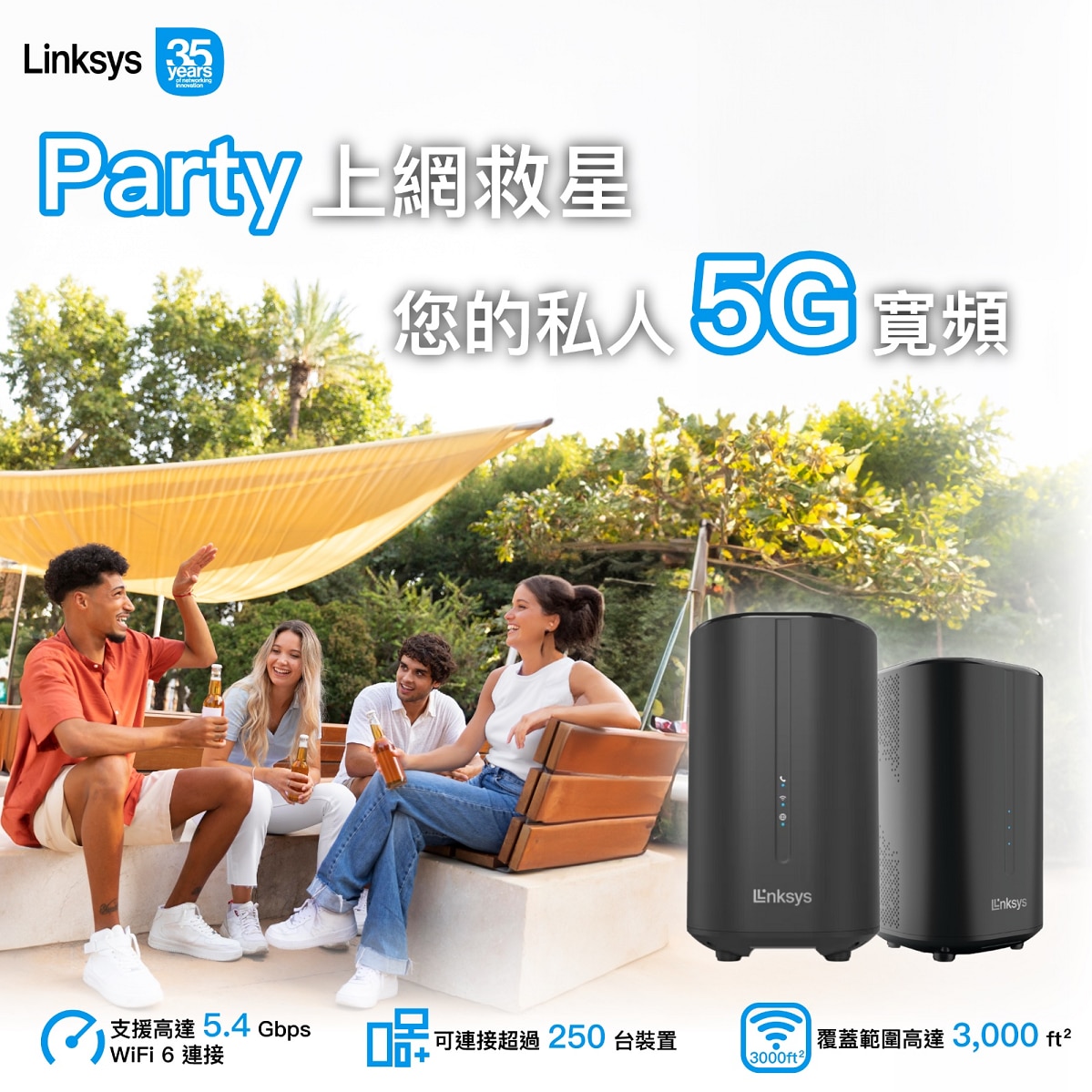 Linksys FGW5500 5G AX5400 雙頻 WiFi 6 CPE 路由器