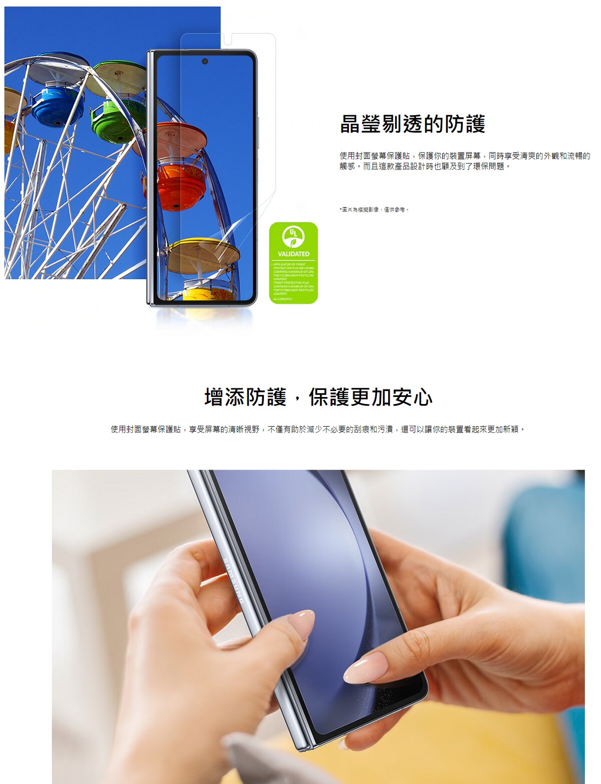 SAMSUNG 三星電子 Galaxy Z Fold5 封面螢幕保護貼 屏幕保護膜