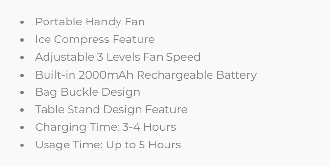 DOMA U-16 Cooling Ice Fan