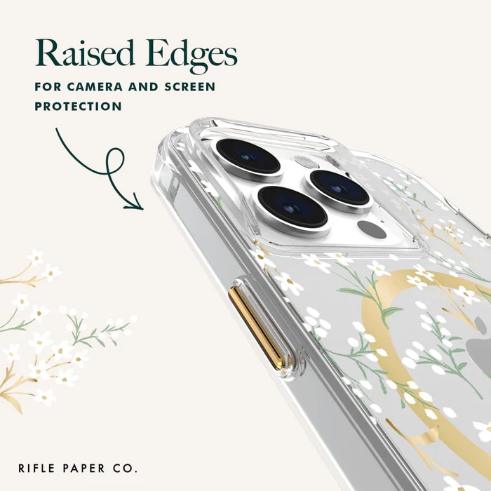 CASE-MATE Rifle Paper Co. - Petite Fleurs MagSafe for iPhone 15 Pro Mobile Phone Case