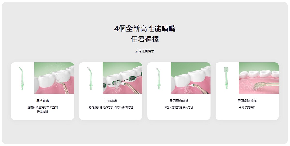 Oclean C05000004 N10 水牙線機標準噴嘴 (適用於W10 可擕式電動水牙線機)
