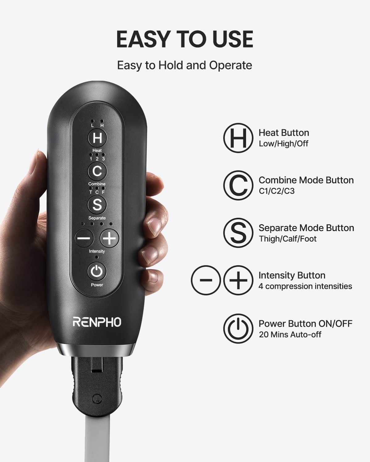 RENPHO RENAIR 2.0 Full Leg Air Compression Massager