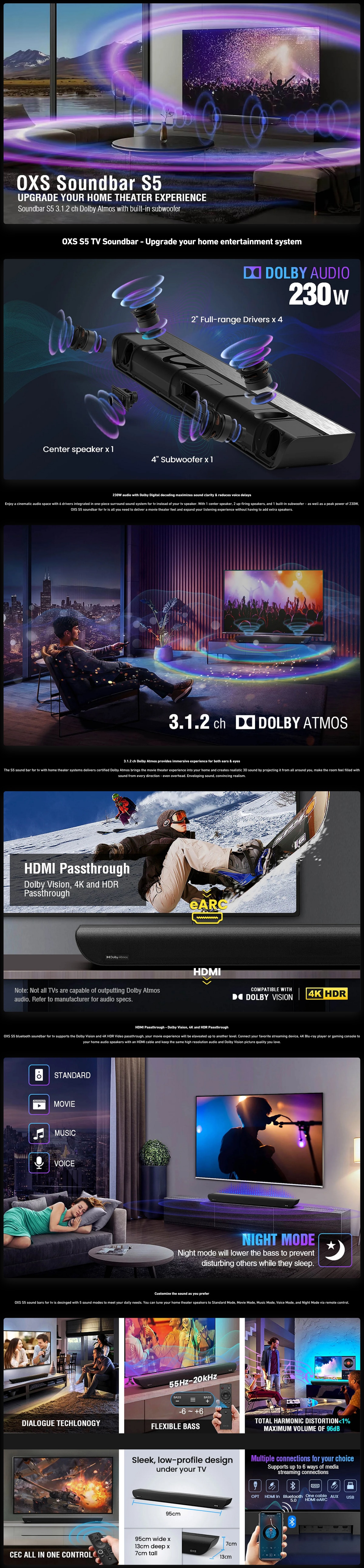 OXS S5-3.1.2 DOLBY ATMOS Soundbar