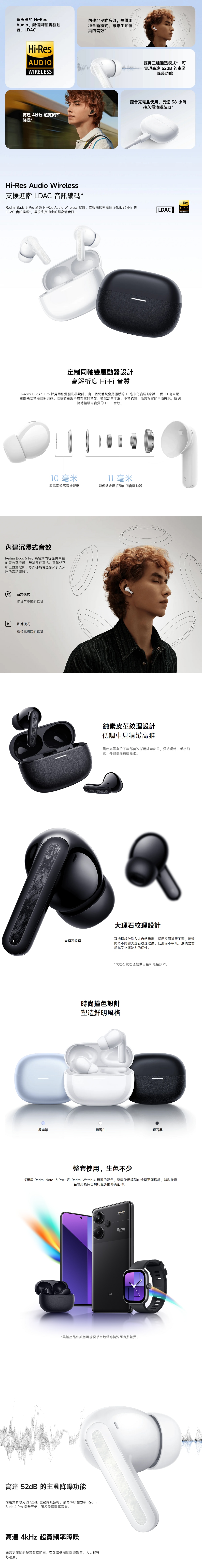 Redmi 紅米 Buds 5 Pro 無線耳機