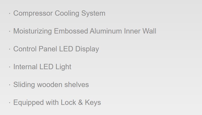 VIVANT VIVANT V190MCA 190 Bottles Compressor Cooling System Wine Cellar