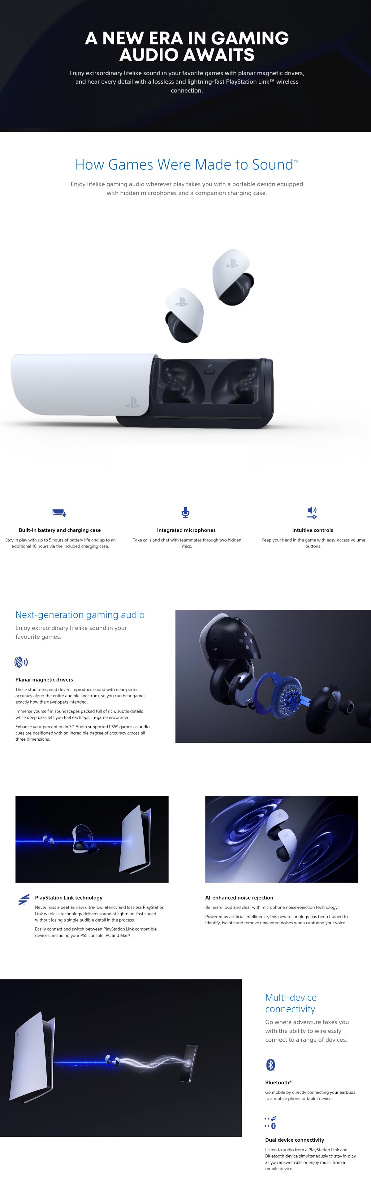 SONY PlayStation PS PULSE Explore wireless earbuds