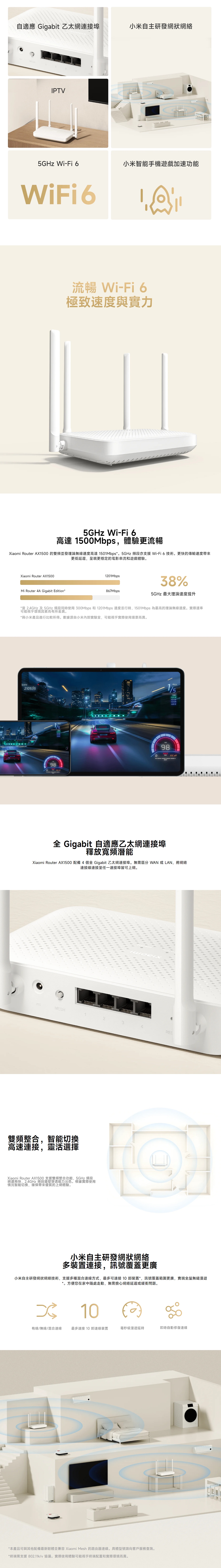 Mi 小米 AX1500 WiFi 6 路由器