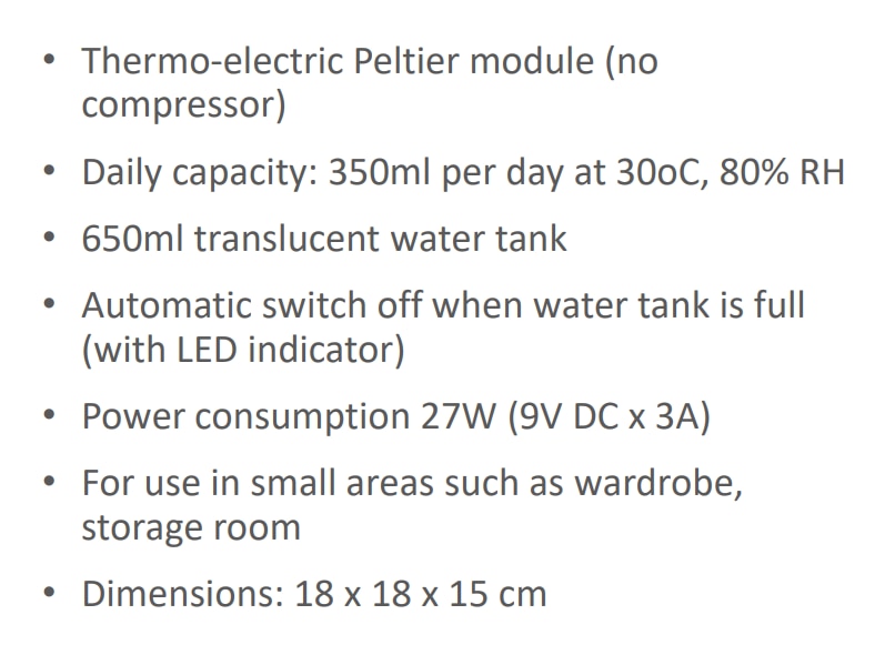 GEMINI GD350 Mini Dehumidifier