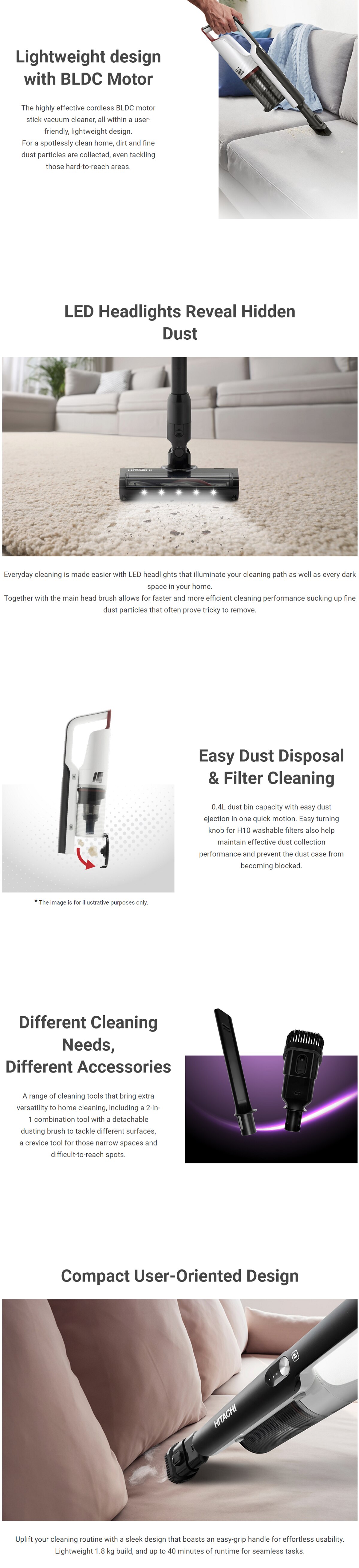 HITACHI PV-X90N Stick Handy Type Vacuum Cleaner