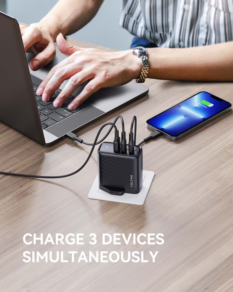 Voltme Revo 100 - PD100W (USB-C x2+USB-A) 三端口快速充電器