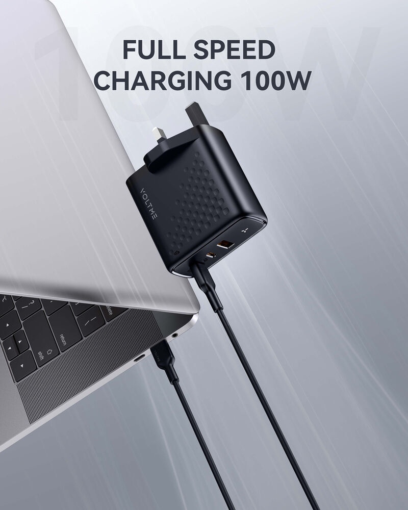 Voltme Revo 100 - PD100W (USB-C x2+USB-A) 三端口快速充電器