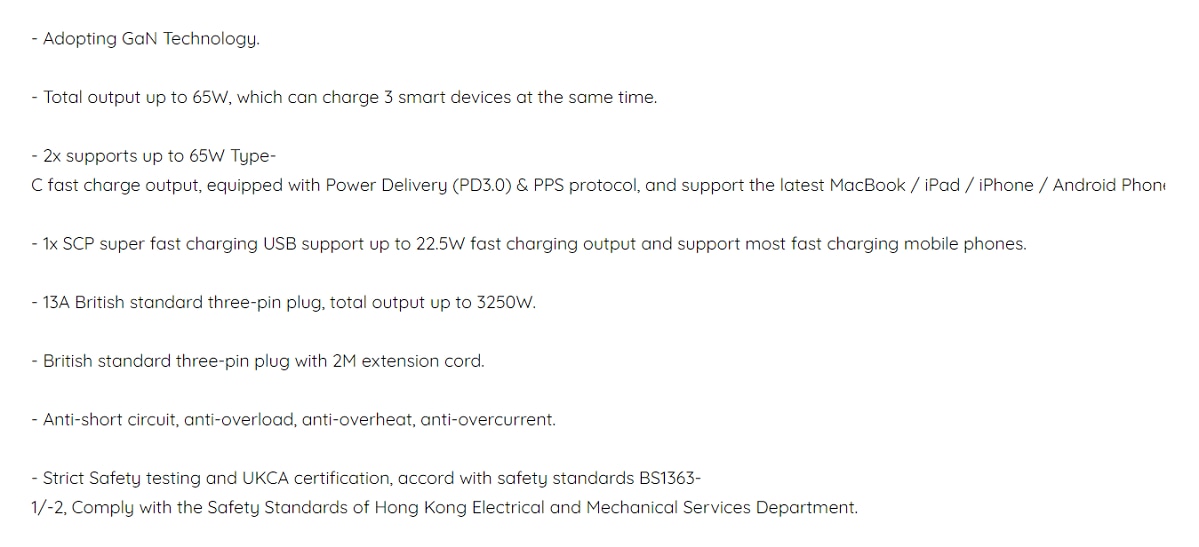 inno3C inno3C i-65GS GaN 65W 3 Ports Fast Charge with Socket Box