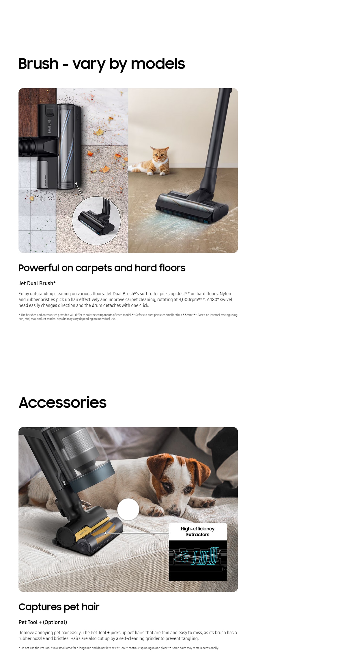 SAMSUNG VS20B95843W/SH BESPOKE Jet Plus Complete Cordless Stick Vacuum Cleaner - Misty White