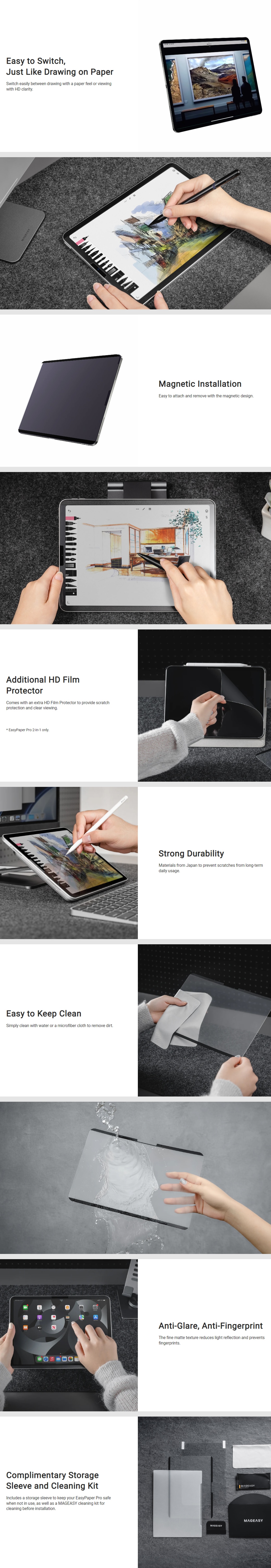 MagEasy EasyPaper Pro 2-in-1 Magnetic Paperlike Screen & Clear Film for iPad Pro 11