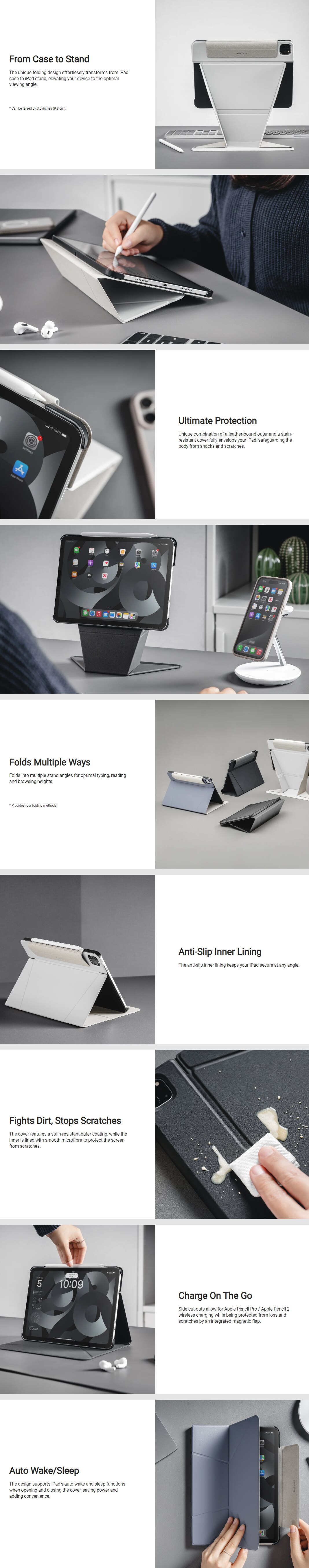 MagEasy LIFT Standing & Folding Folio iPad Case for iPad Pro 13