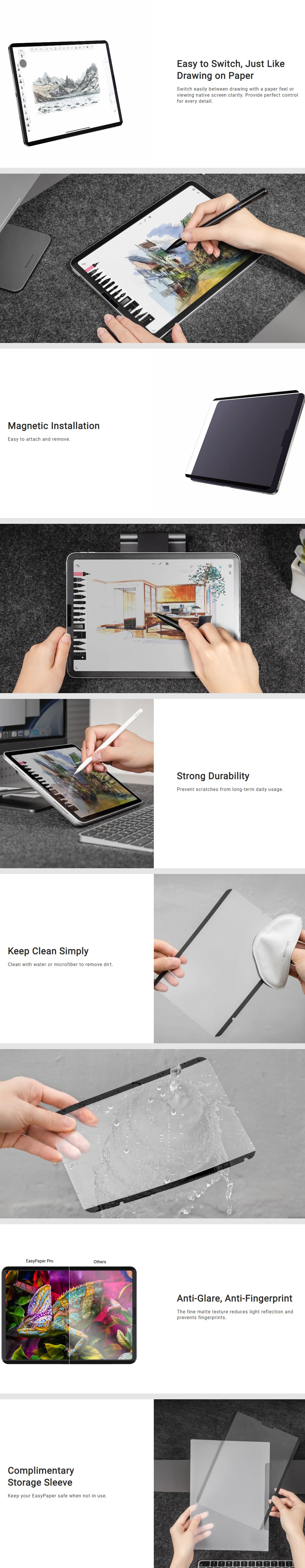 MagEasy EasyPaper Pro Magnetic Paper-Feel Screen Protector for iPad Pro 13