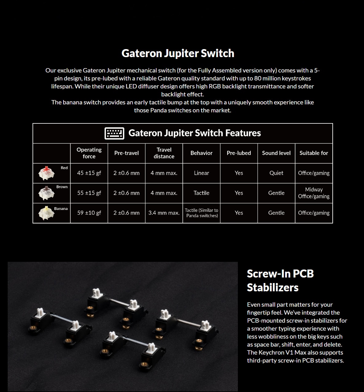 Keychron V1 Max 完全组装旋钮定制机械键盘 - Gateron Jupiter 茶軸