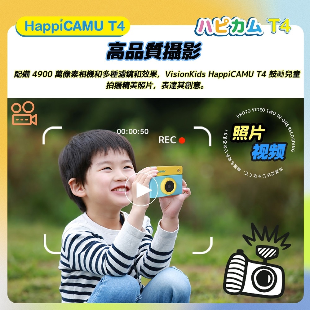 VisionKids HappiCAMU T4 HD Touch Screen Digital Camera