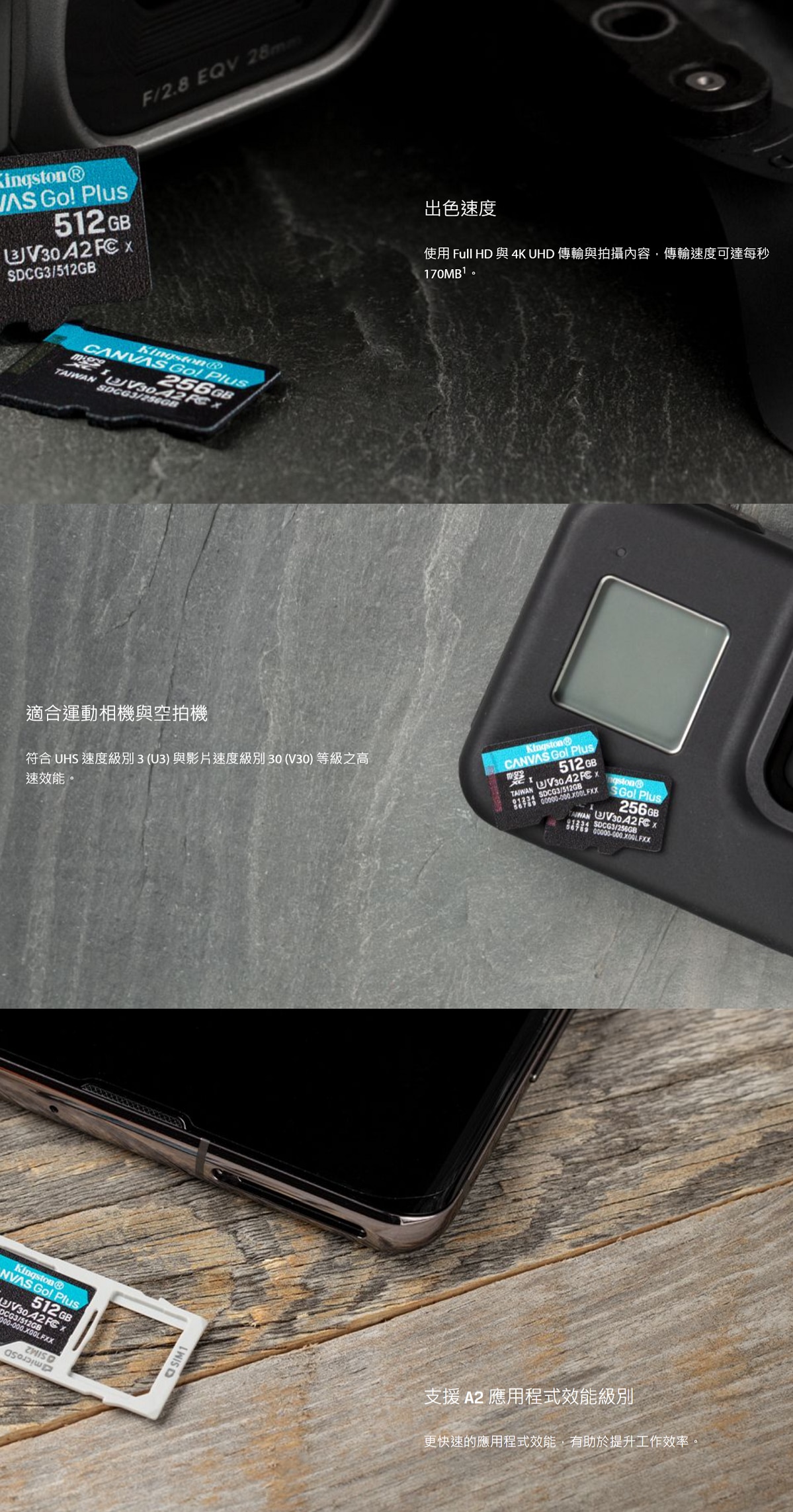 KINGSTON 金士頓 Canvas Go!Plus microSD 512GB 記憶卡
