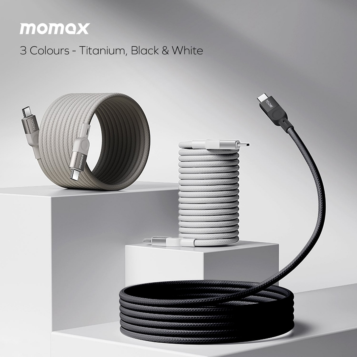 Momax Mag Link USB-C to USB-C 100W USB2.0 1m 磁吸連接線 手機配件