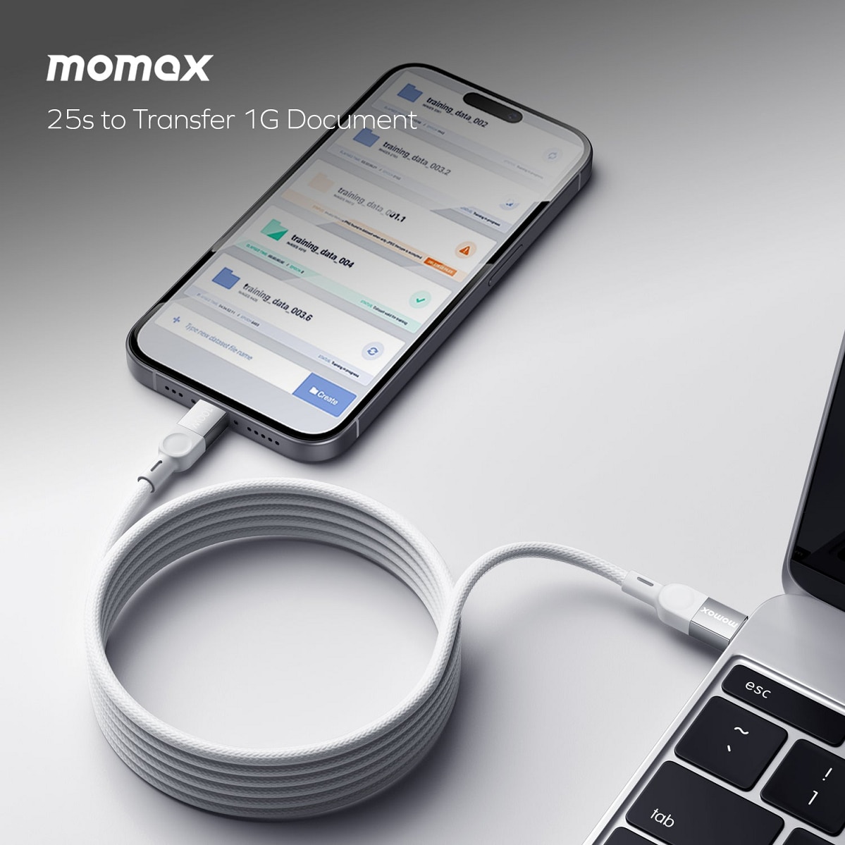 Momax Mag Link USB-C to USB-C 100W USB2.0 Magnetic cable 1m Mobile Phone Accessory