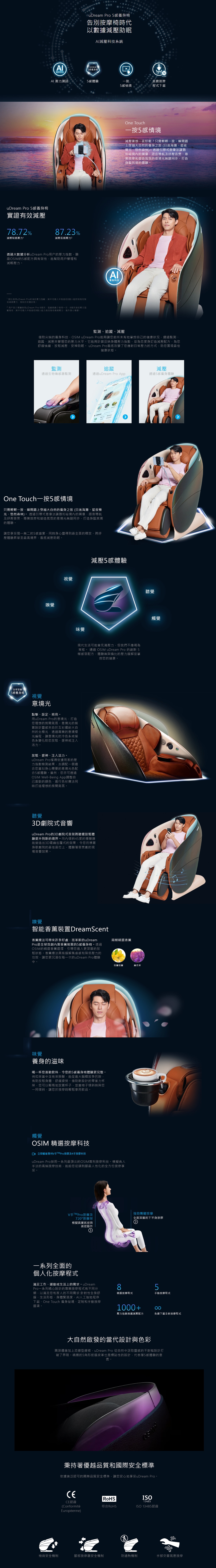 OSIM uDream Pro 5感養身椅 按摩椅 OS-8208