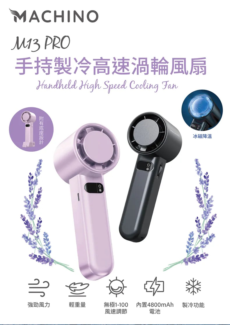 Machino M13 PRO handheld High Speed Cooling Fan