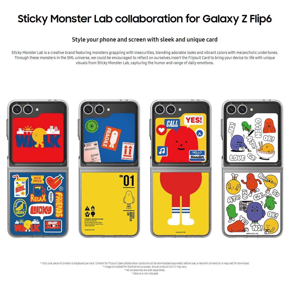 SAMSUNG Flipsuit card for Galaxy Z Flip6 - Sticky Monster Lab Mobile Phone Case