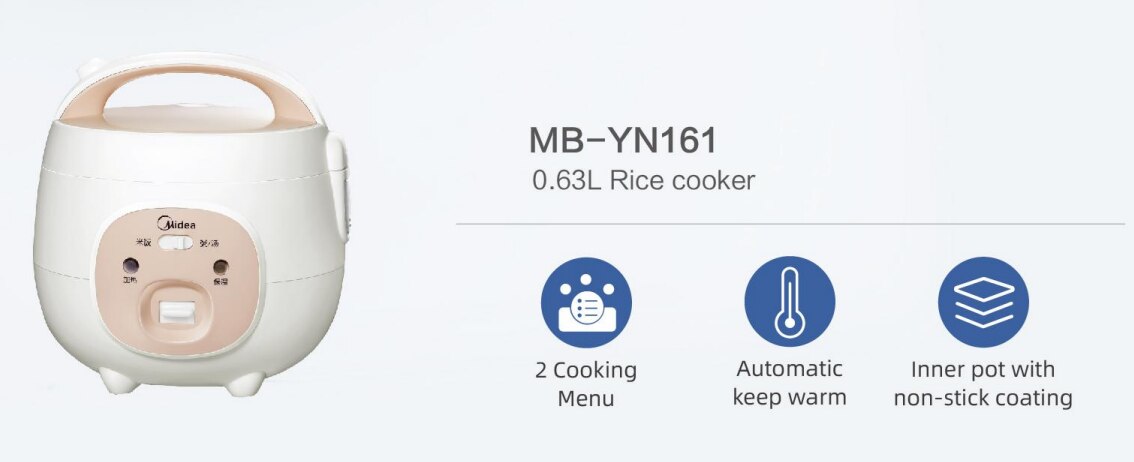 MIDEA MB-YN161 0.63L Convenient Rice Cooker