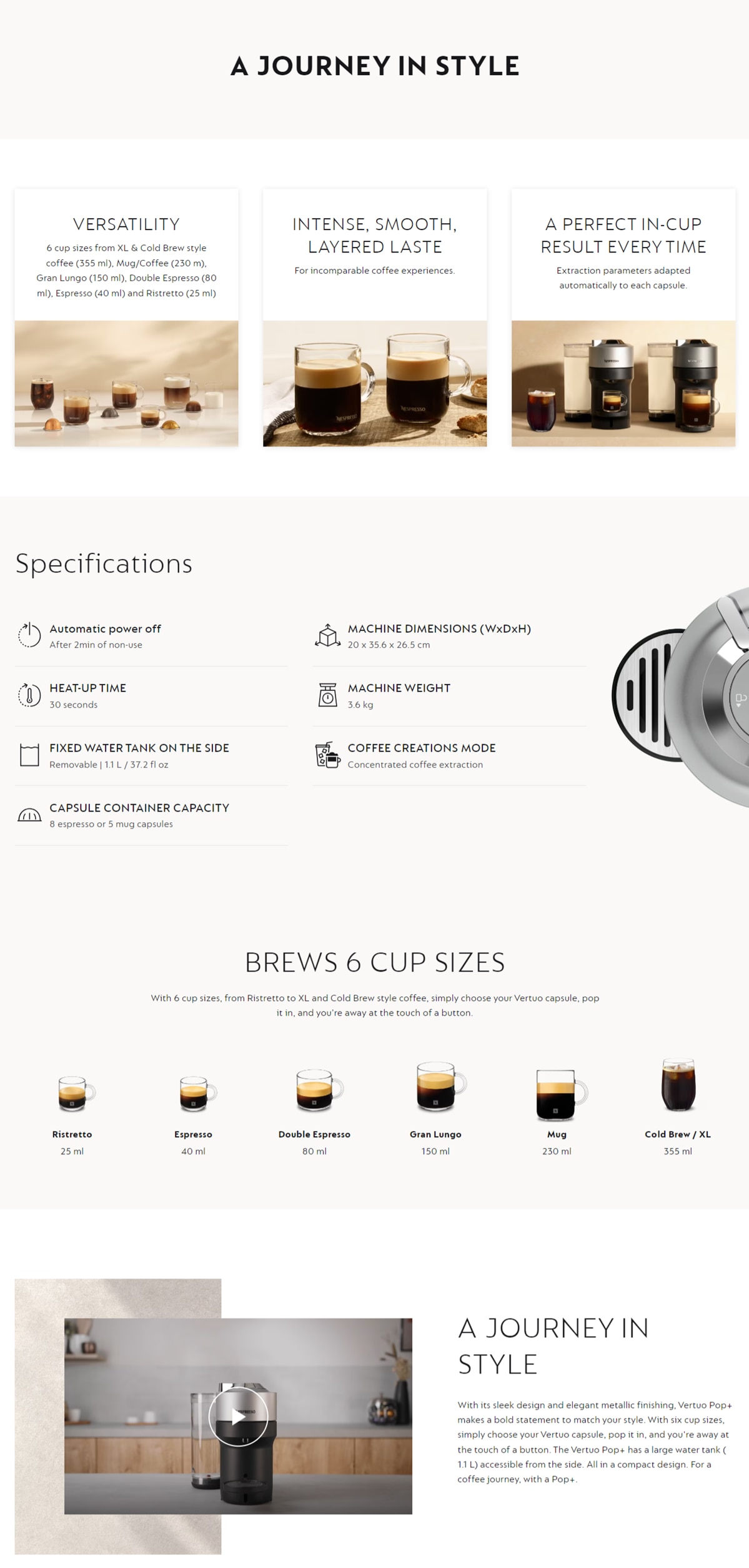 NESPRESSO GCV6 Vertuo Pop+ Coffee Machine