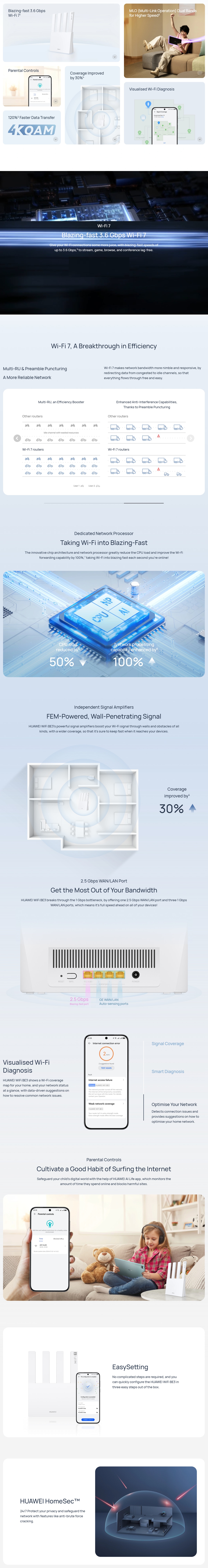 HUAWEI WiFi BE3 3600Mbps Dual-Band WiFi 7 Router