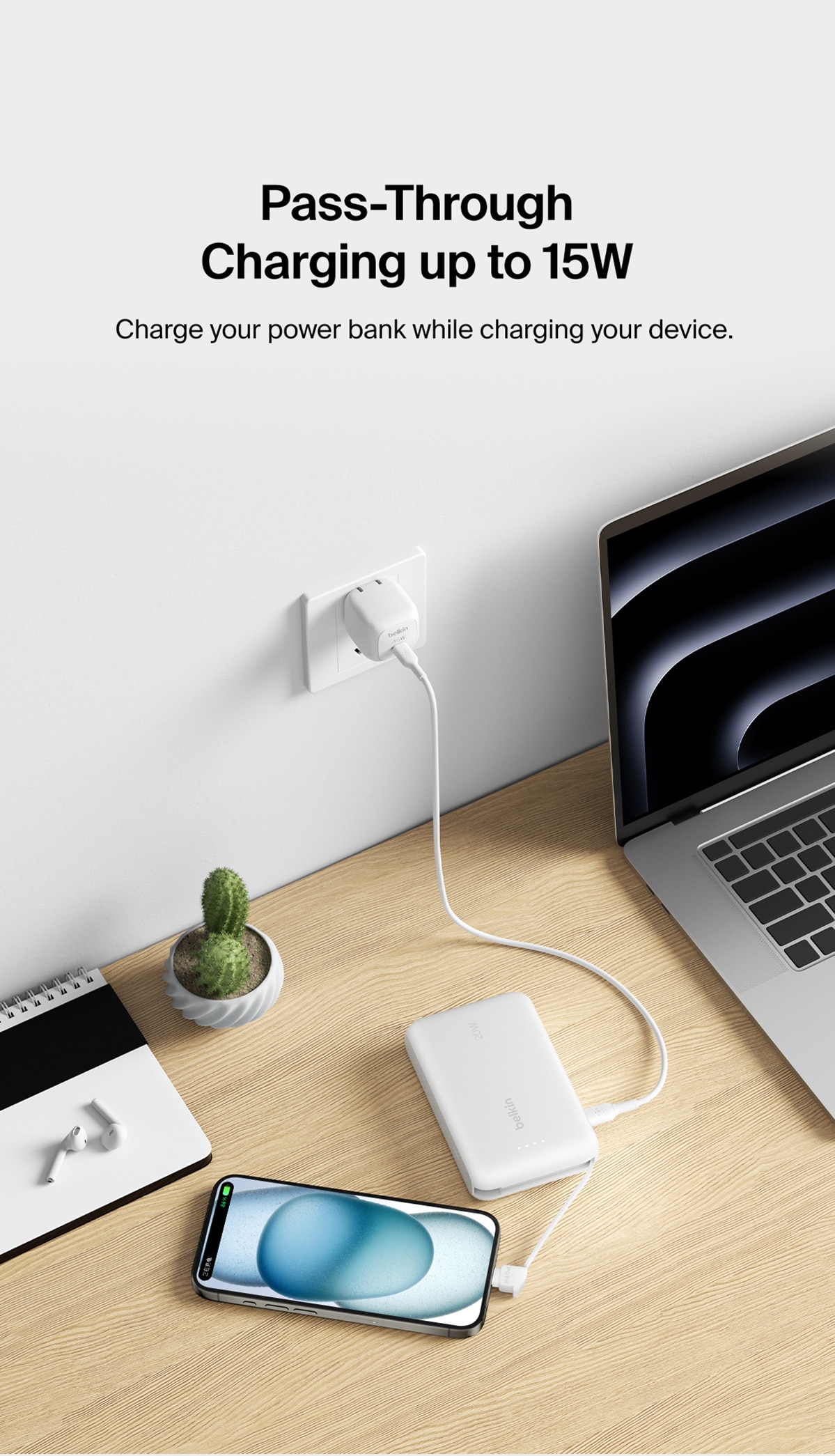 BELKIN BoostCharge Power Bank 10K with Integrated Cable