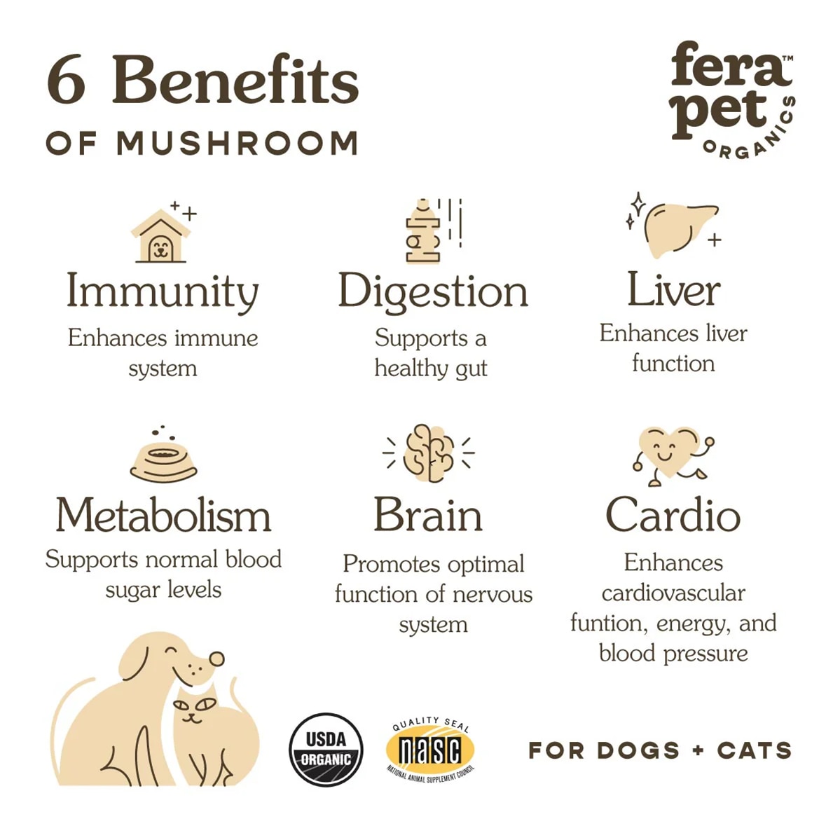 FERA PETS USDA 有機靈芝菇菌免疫力營養粉 60g