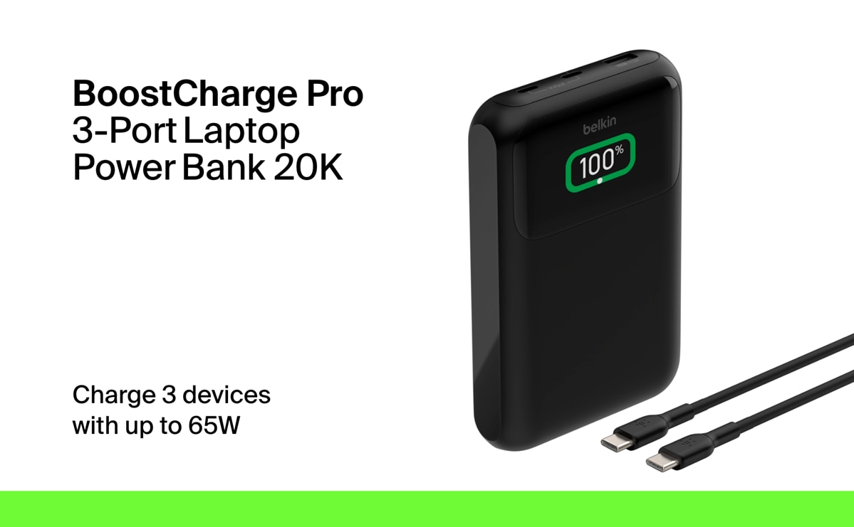 BELKIN BoostCharge Pro 3-Port Laptop Power Bank 20K