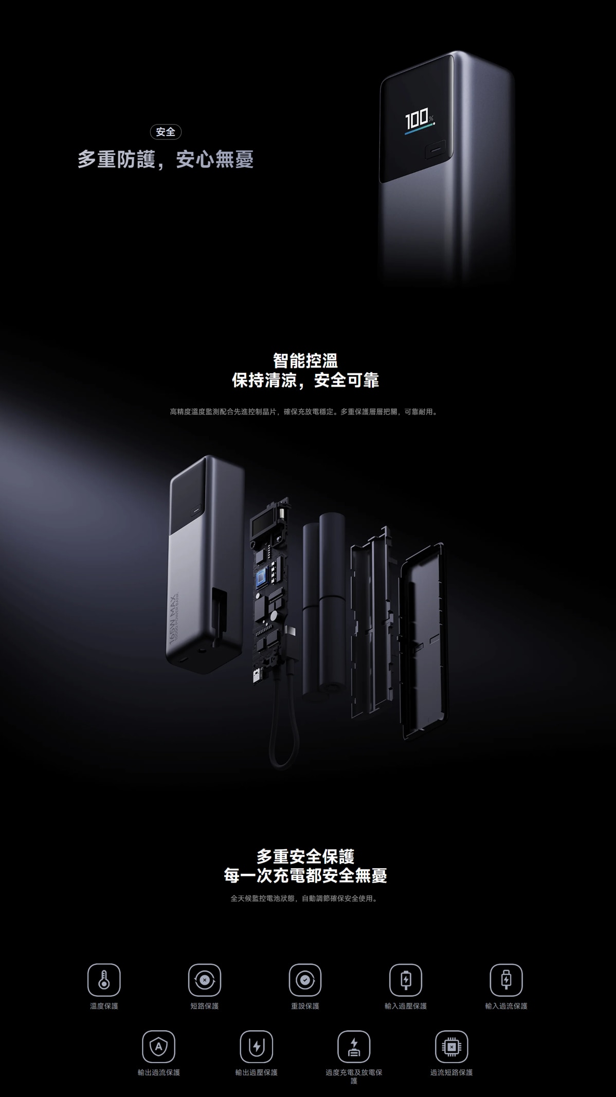 Xiaomi 小米 自帶線行動電源 10000 165W 移動電源