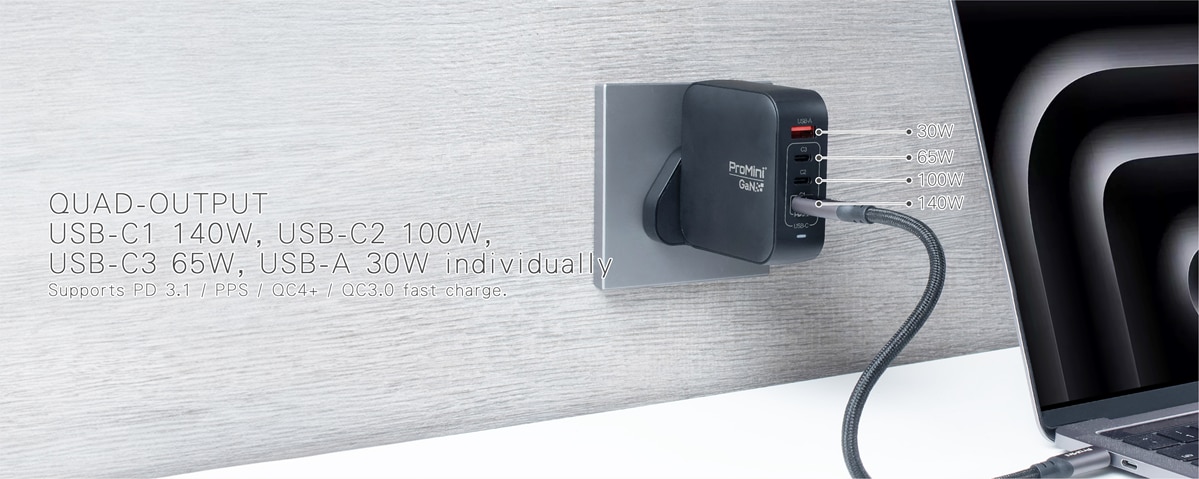 PROMINI GT165 Ultra PD3.1 GaN 165W Travel Charger