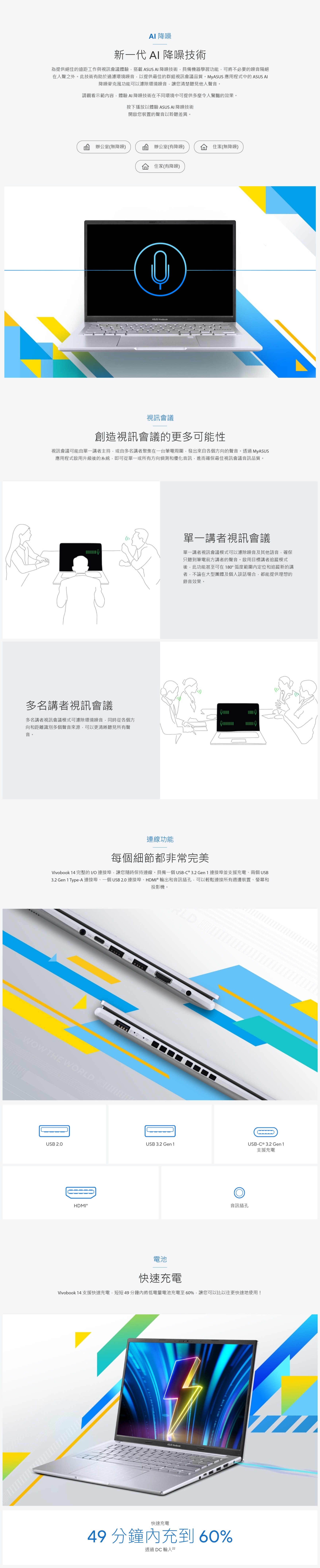 ASUS 華碩 Vivobook 14 X1405VA-IB5001W 手提電腦